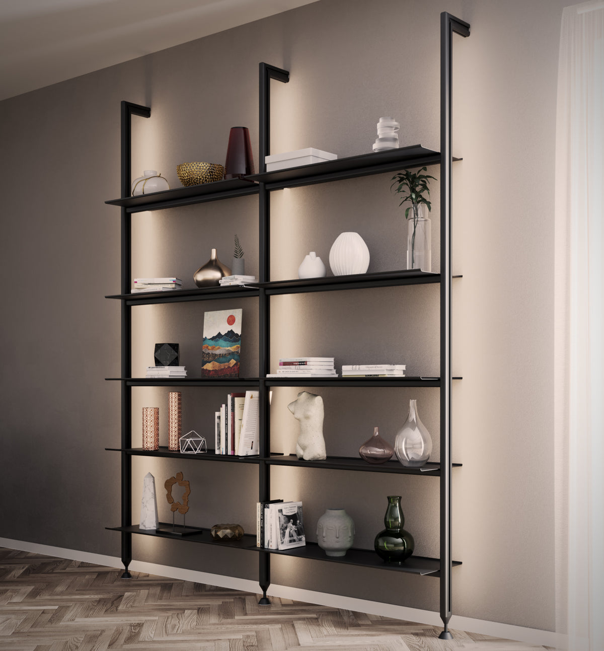 IO-L bookcase with LED