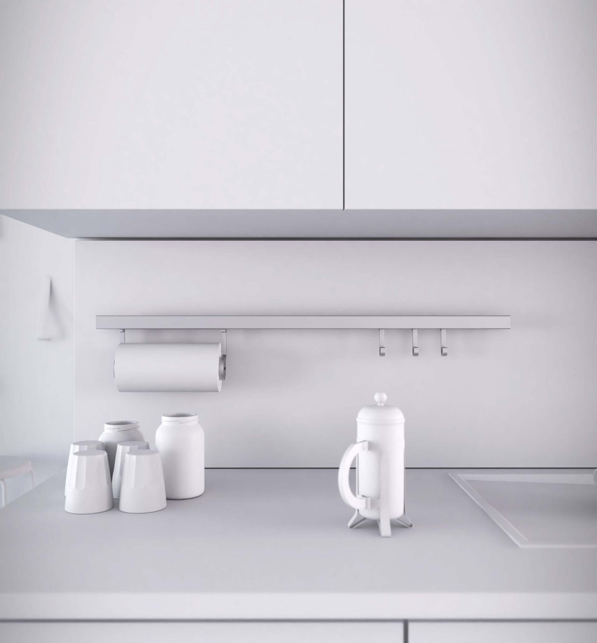 Horizon set brushed chrome L 90 cm