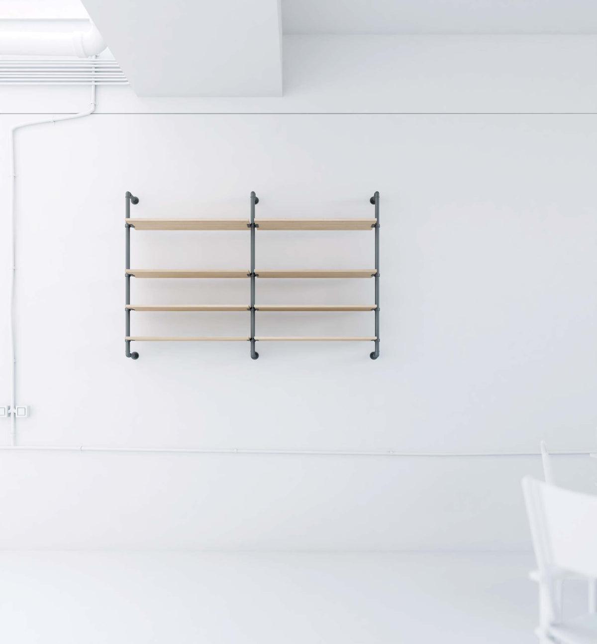 Pipe libreria a parete
