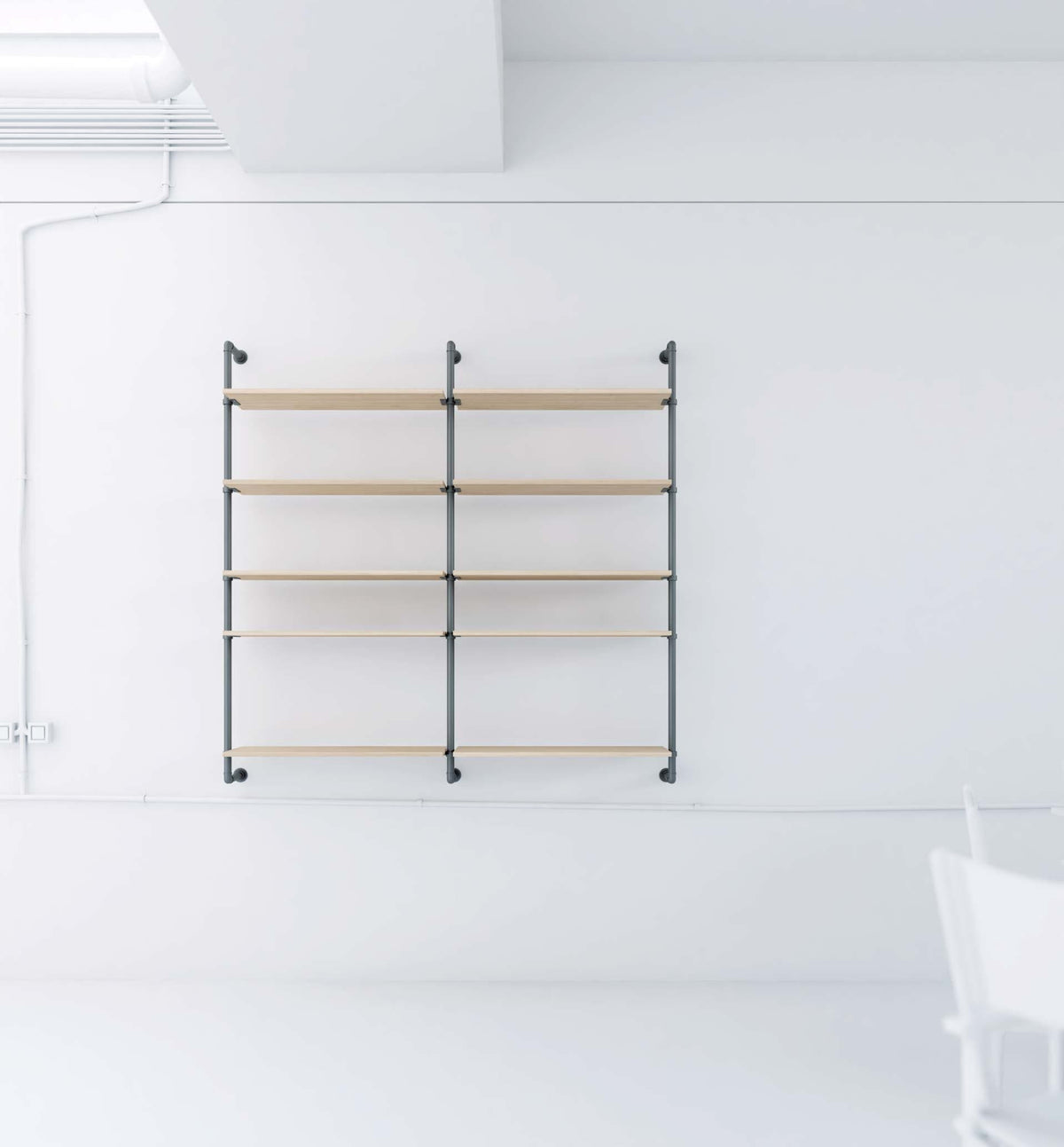 Pipe libreria a parete