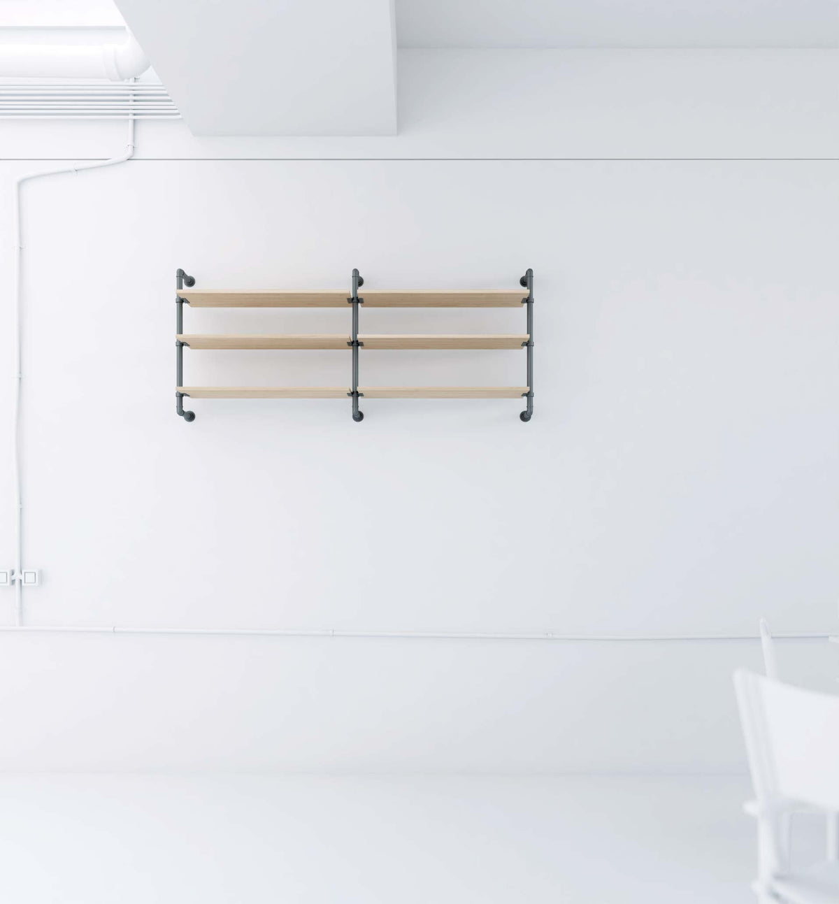 Pipe libreria a parete