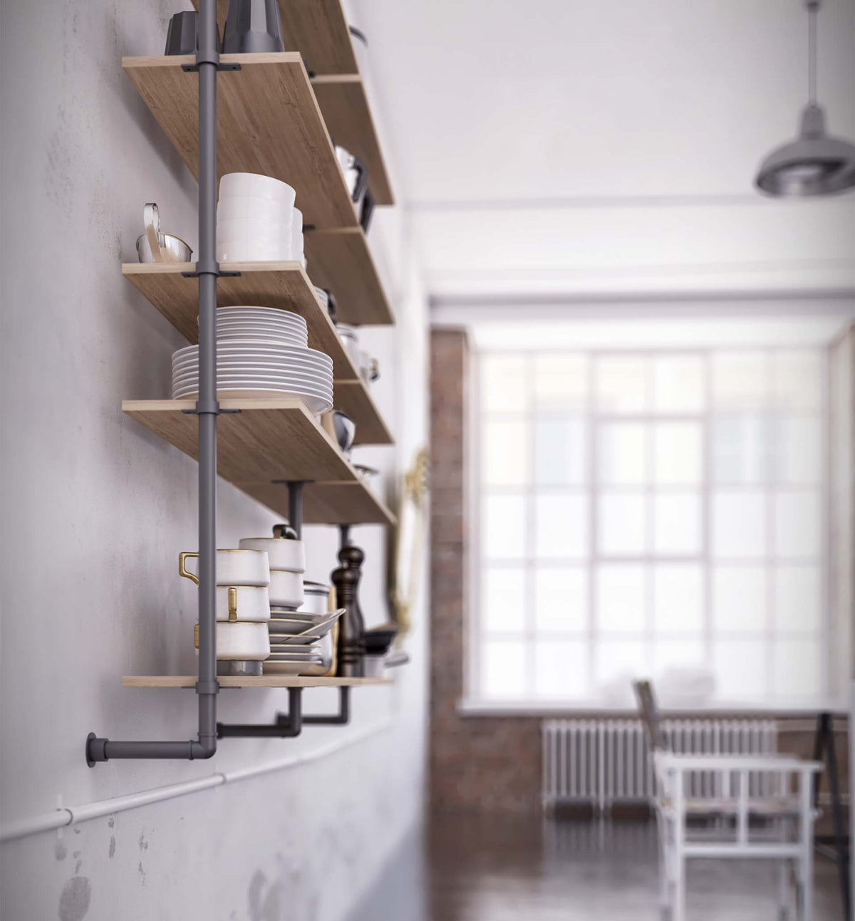 Pipe libreria a parete