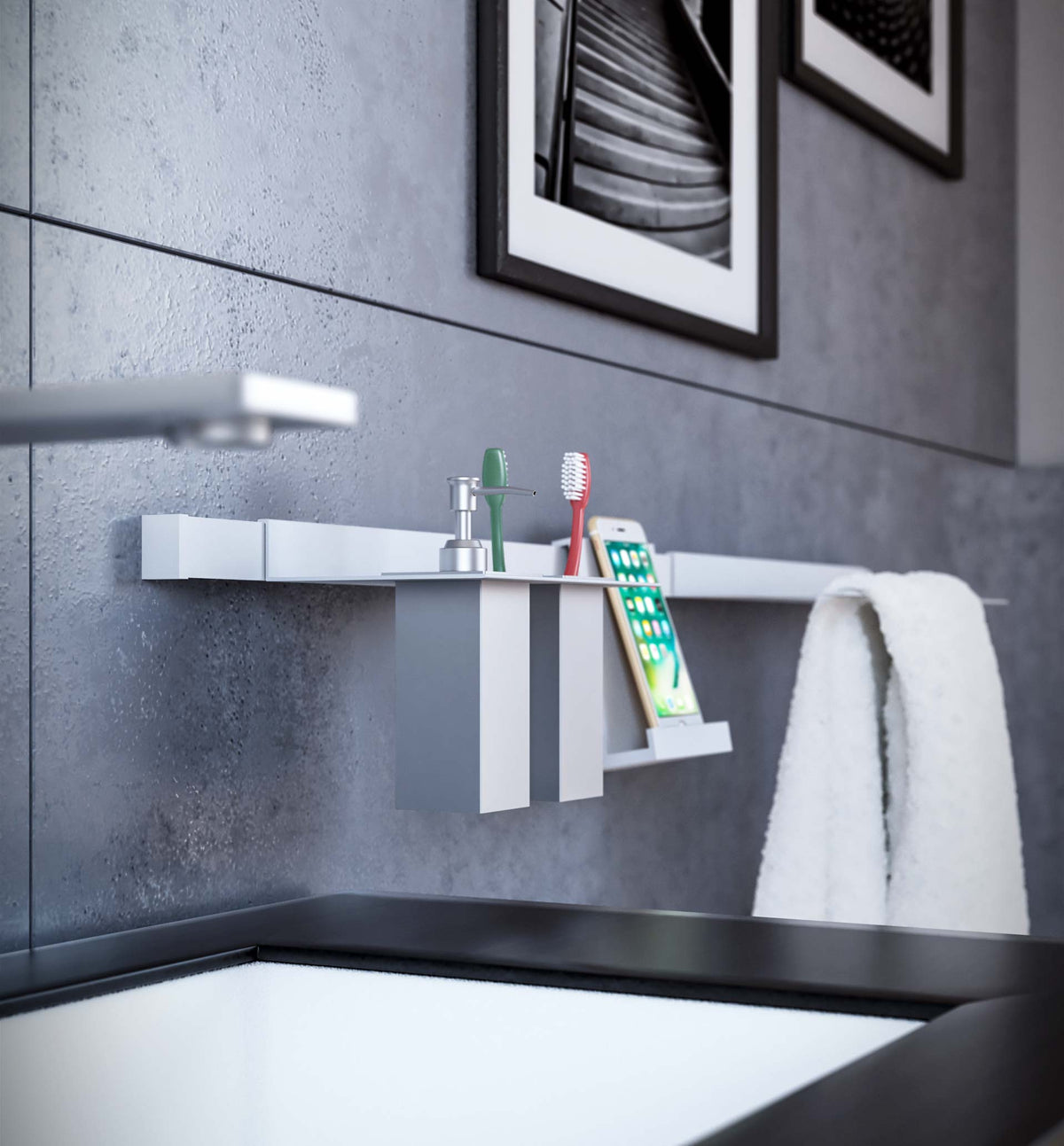 Rise bathroom rack