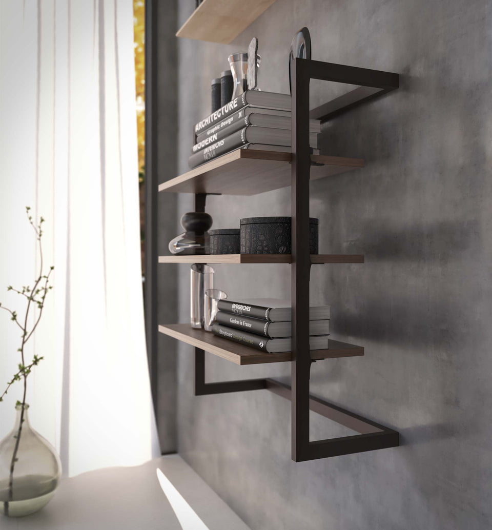 Step wall-mounted bookcase